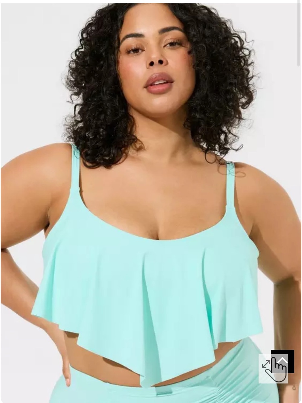 Torrid Aqua Strappy Flounce Bikini Crop Top Size 0